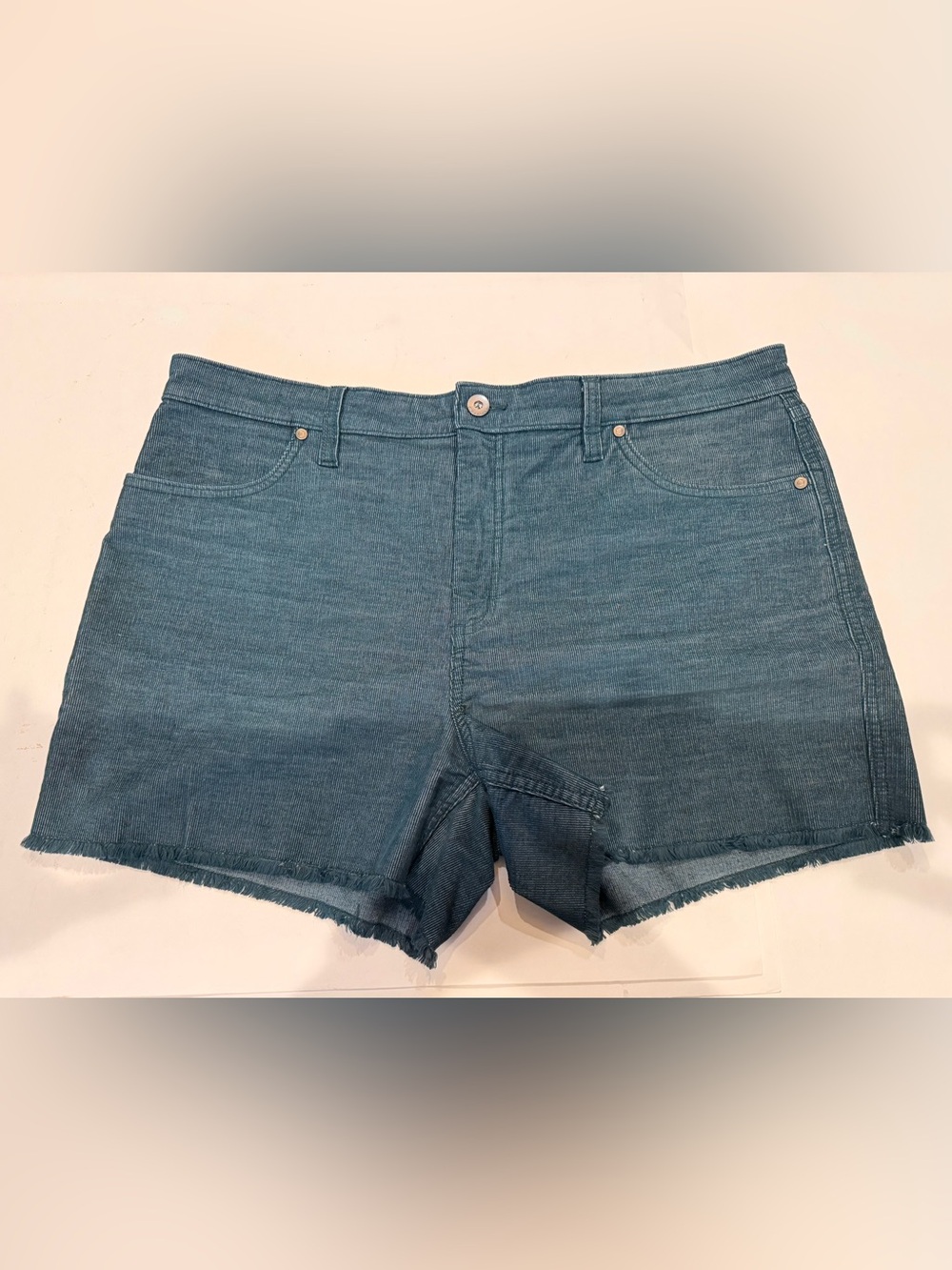 Women's Teal Corduroy Shorts